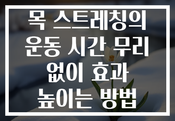 목 스트레칭의 운동 시간 무리 없이 효과 높이는 방법