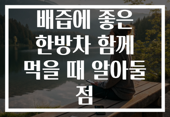배즙에 좋은 한방차 함께 먹을 때 알아둘 점