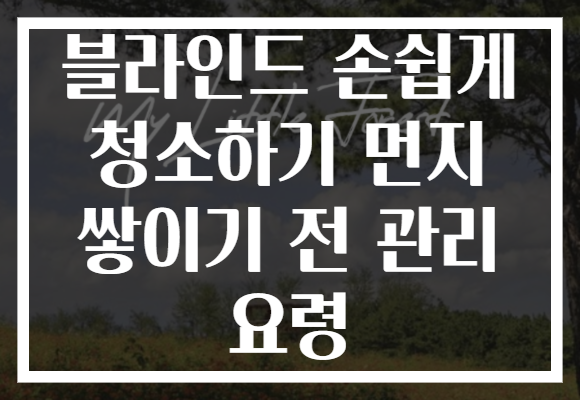 블라인드 손쉽게 청소하기 먼지 쌓이기 전 관리 요령