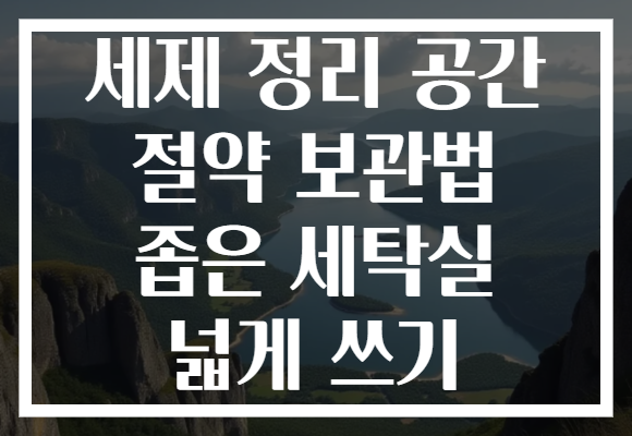 세제 정리 공간 절약 보관법 좁은 세탁실 넓게 쓰기