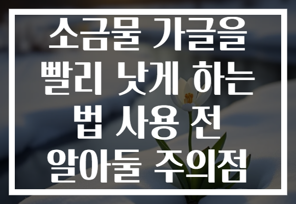 소금물 가글을 빨리 낫게 하는 법 사용 전 알아둘 주의점