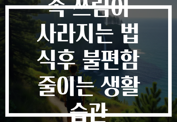 속 쓰림이 사라지는 법 식후 불편함 줄이는 생활 습관
