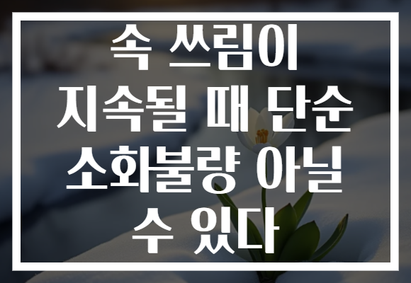 속 쓰림이 지속될 때 단순 소화불량 아닐 수 있다