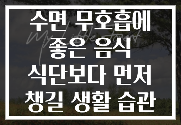수면 무호흡에 좋은 음식 식단보다 먼저 챙길 생활 습관
