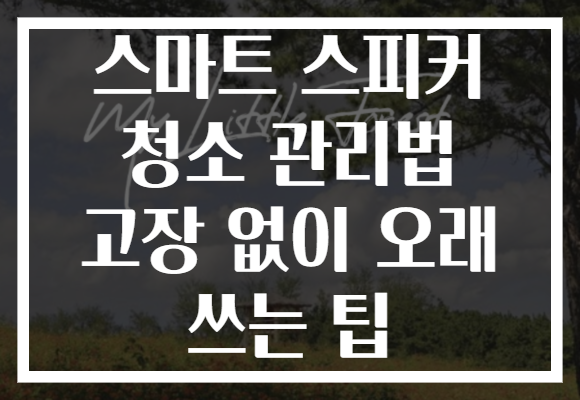 스마트 스피커 청소 관리법 고장 없이 오래 쓰는 팁