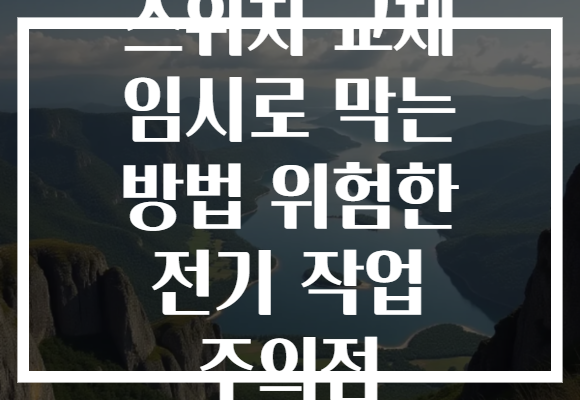 스위치 교체 임시로 막는 방법 위험한 전기 작업 주의점
