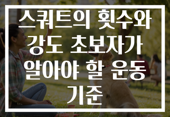 스쿼트의 횟수와 강도 초보자가 알아야 할 운동 기준