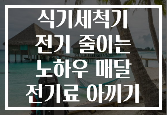 식기세척기 전기 줄이는 노하우 매달 전기료 아끼기