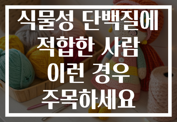 식물성 단백질에 적합한 사람 이런 경우 주목하세요