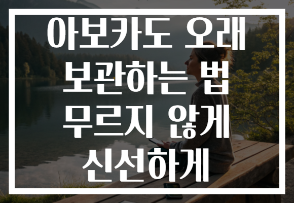 아보카도 오래 보관하는 법 무르지 않게 신선하게