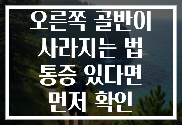 오른쪽 골반이 사라지는 법 통증 있다면 먼저 확인