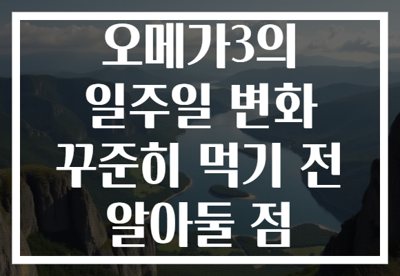 오메가3의 일주일 변화 꾸준히 먹기 전 알아둘 점