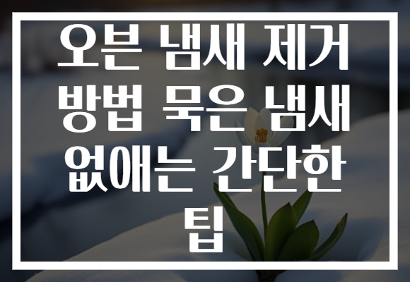 오븐 냄새 제거 방법 묵은 냄새 없애는 간단한 팁
