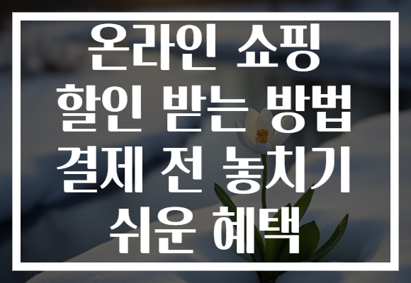온라인 쇼핑 할인 받는 방법 결제 전 놓치기 쉬운 혜택