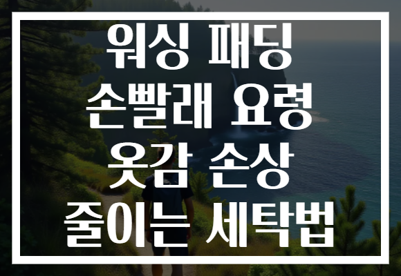 워싱 패딩 손빨래 요령 옷감 손상 줄이는 세탁법