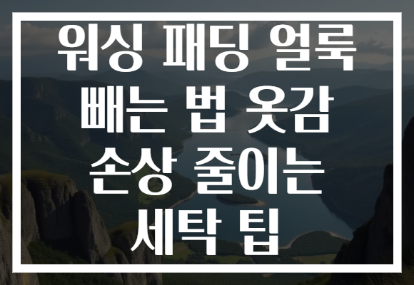 워싱 패딩 얼룩 빼는 법 옷감 손상 줄이는 세탁 팁
