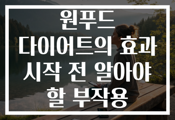 원푸드 다이어트의 효과 시작 전 알아야 할 부작용