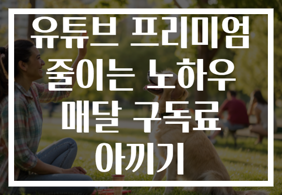 유튜브 프리미엄 줄이는 노하우 매달 구독료 아끼기