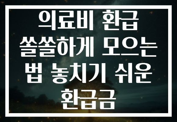 의료비 환급 쏠쏠하게 모으는 법 놓치기 쉬운 환급금