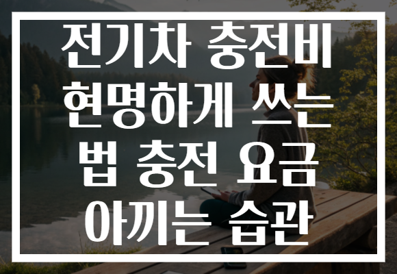 전기차 충전비 현명하게 쓰는 법 충전 요금 아끼는 습관