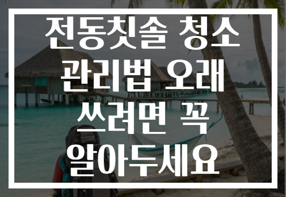 전동칫솔 청소 관리법 오래 쓰려면 꼭 알아두세요