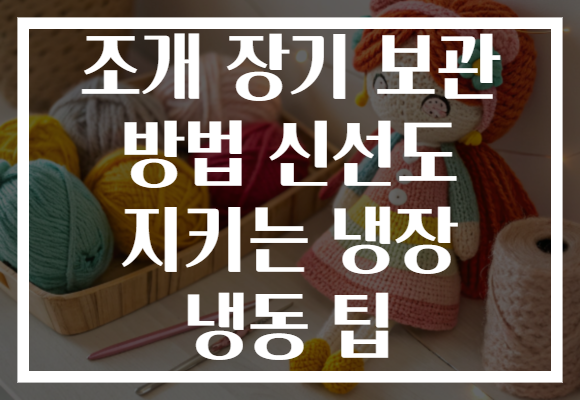 조개 장기 보관 방법 신선도 지키는 냉장 냉동 팁