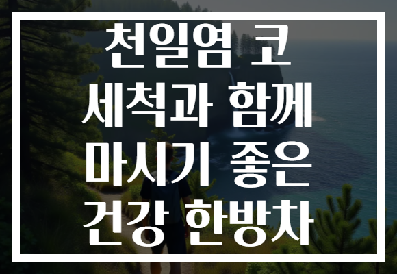천일염 코 세척과 함께 마시기 좋은 건강 한방차