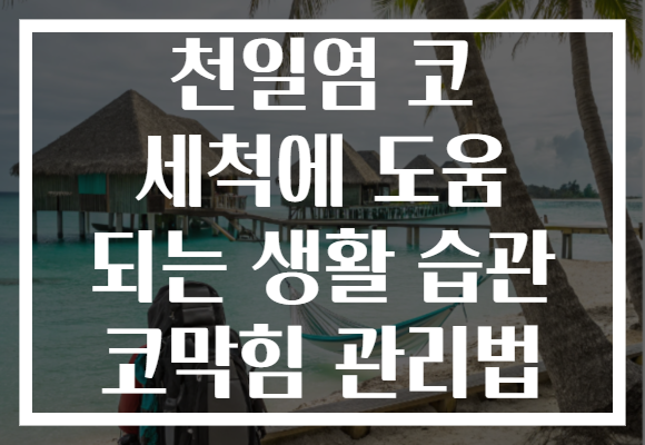 천일염 코 세척에 도움 되는 생활 습관 코막힘 관리법