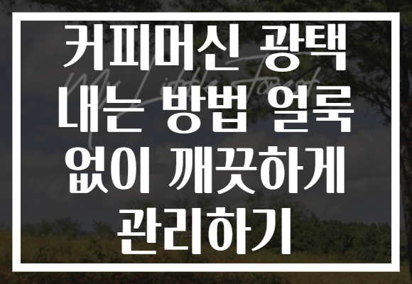 커피머신 광택 내는 방법 얼룩 없이 깨끗하게 관리하기