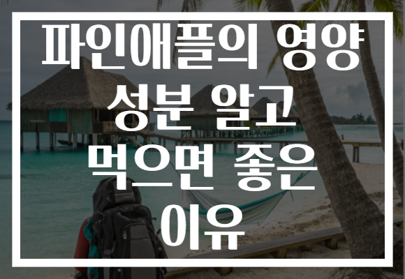 파인애플의 영양 성분 알고 먹으면 좋은 이유