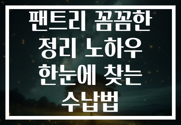 팬트리 꼼꼼한 정리 노하우 한눈에 찾는 수납법