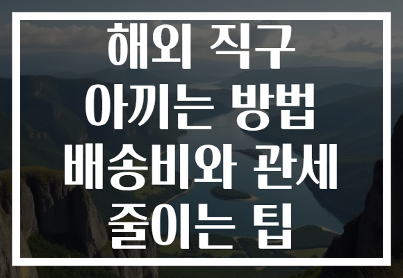 해외 직구 아끼는 방법 배송비와 관세 줄이는 팁