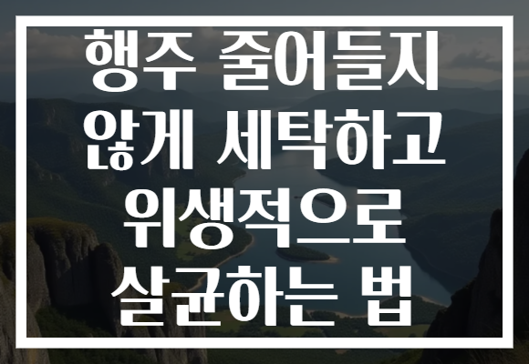 행주 줄어들지 않게 세탁하고 위생적으로 살균하는 법