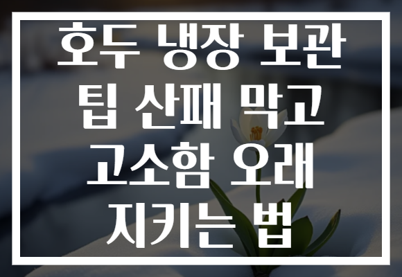 호두 냉장 보관 팁 산패 막고 고소함 오래 지키는 법