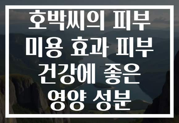 호박씨의 피부 미용 효과 피부 건강에 좋은 영양 성분