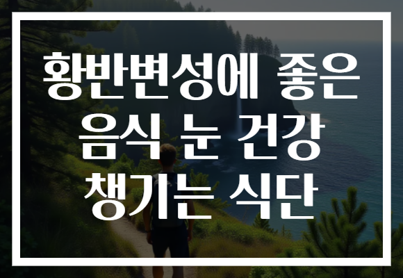 황반변성에 좋은 음식 눈 건강 챙기는 식단