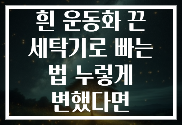 흰 운동화 끈 세탁기로 빠는 법 누렇게 변했다면