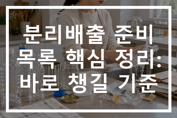 분리배출 준비 목록 핵심 정리: 바로 챙길 기준