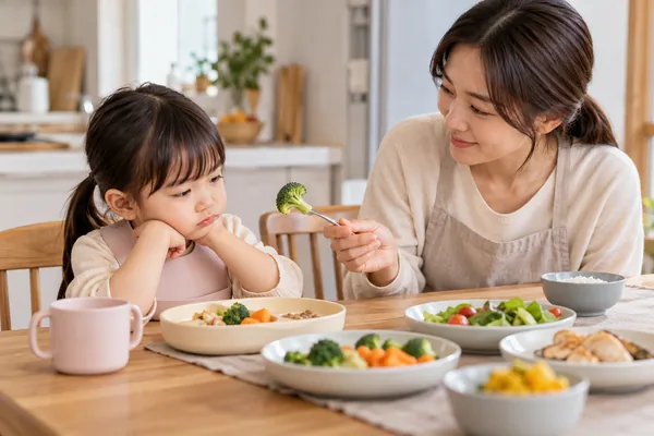 편식이 있을 때는 어떻게 대응해야 할까요 관련 AI 생성 예시 이미지