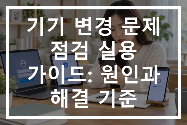 기기 변경 문제 점검 실용 가이드: 원인과 해결 기준