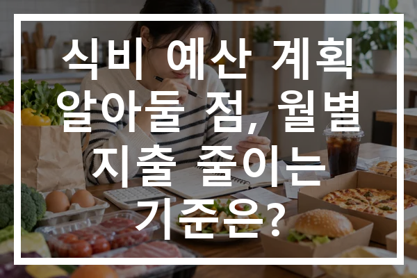 식비 예산 계획 알아둘 점, 월별 지출 줄이는 기준은?