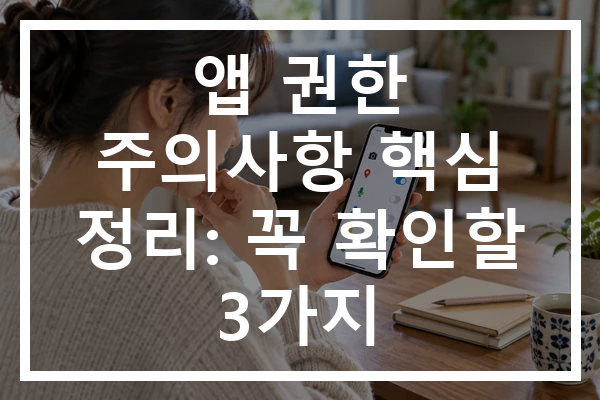 앱 권한 주의사항 핵심 정리: 꼭 확인할 3가지