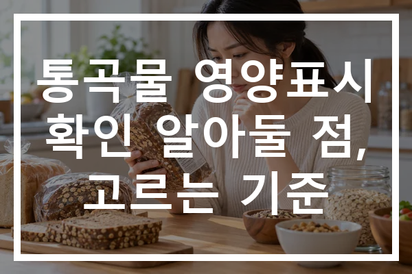 통곡물 영양표시 확인 알아둘 점, 고르는 기준