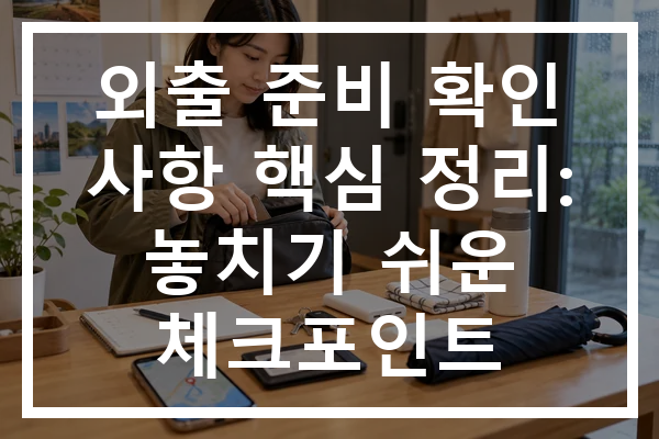 외출 준비 확인 사항 핵심 정리: 놓치기 쉬운 체크포인트